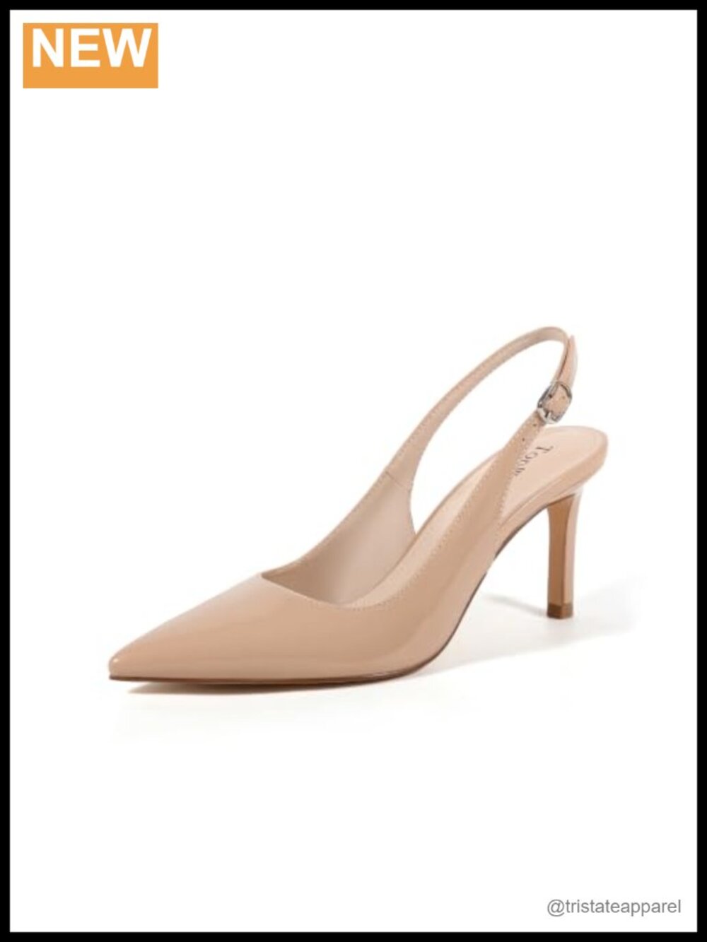 Slingback Heels Pointed Toe Stiletto Pumps Adjustable Ankle Strap